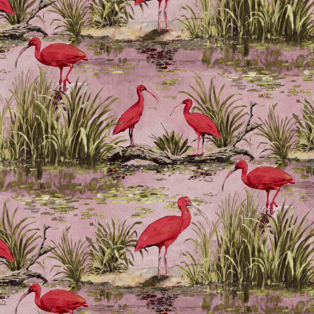 Mallion & Knowles Ibis Blush Fire Retardant Curtains