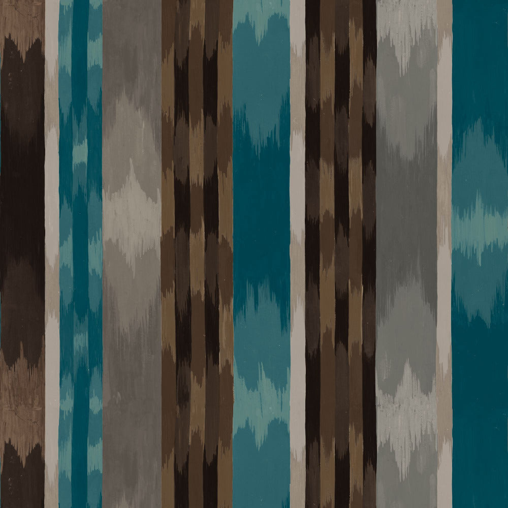 Mallion & Knowles Inca Cyan Fire Retardant Curtains texture detail
