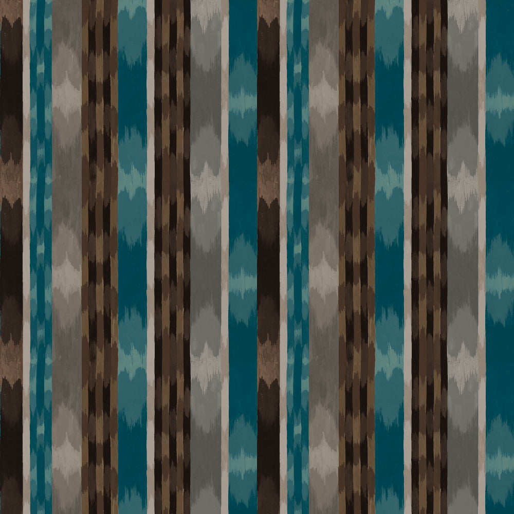 Mallion & Knowles Inca Cyan Fire Retardant Curtains