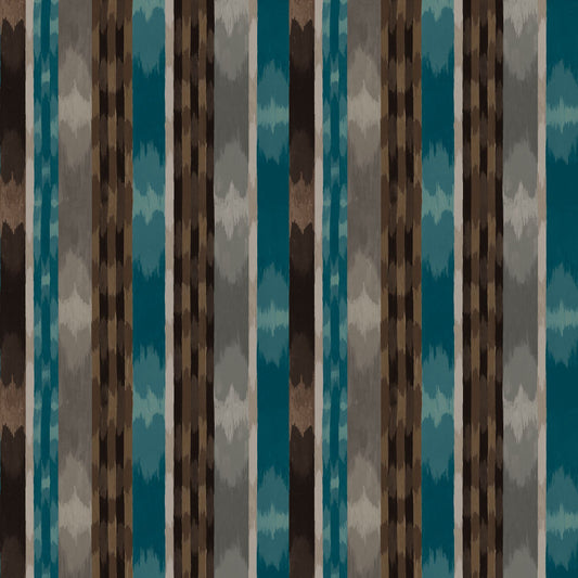 Mallion & Knowles Inca Cyan Fire Retardant Curtains