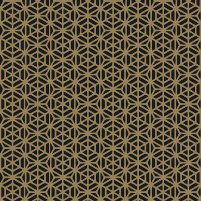 Mallion & Knowles Interlock Gold/Black Fire Retardant Curtains