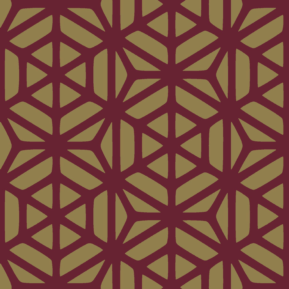Mallion & Knowles Interlock Grand Crimson/Honey Fire Retardant Curtains texture detail