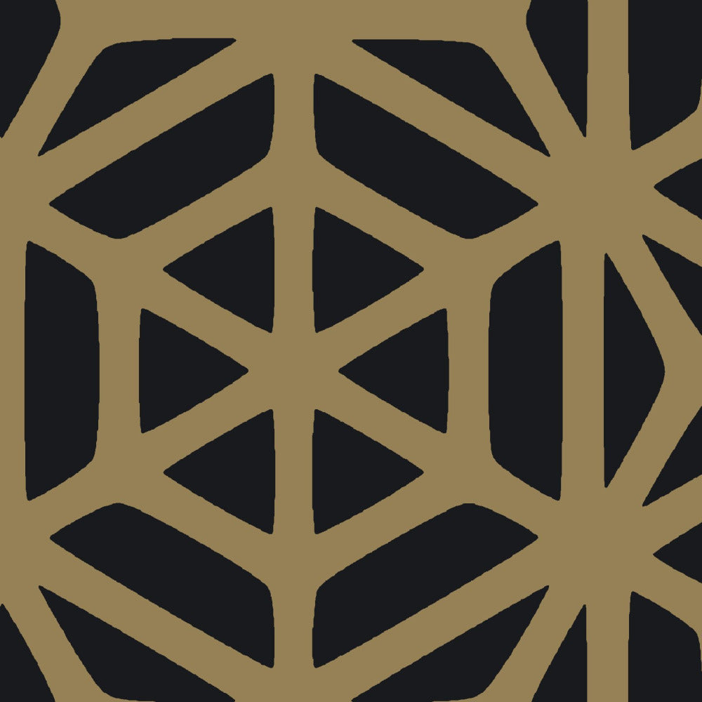 Mallion & Knowles Interlock Grand Gold/Black Fire Retardant Curtains