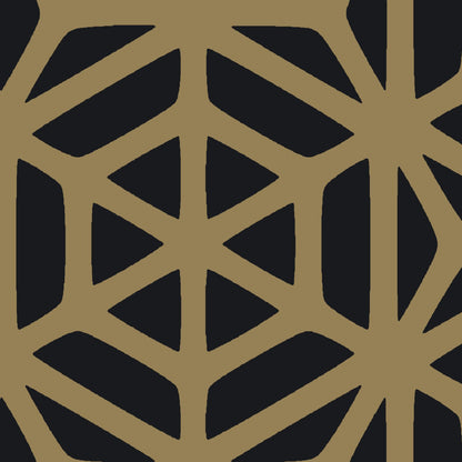 Mallion & Knowles Interlock Grand Gold/Black Fire Retardant Curtains