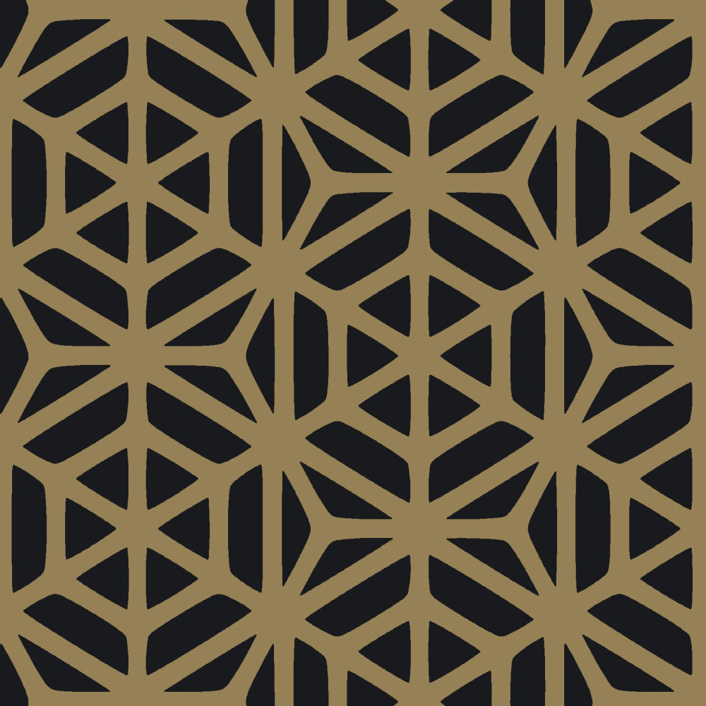 Mallion & Knowles Interlock Grand Gold/Black Fire Retardant Curtains texture detail