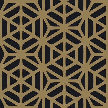 Mallion & Knowles Interlock Grand Gold/Black Fire Retardant Curtains texture detail