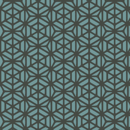 Mallion & Knowles Interlock Grey/Teal Fire Retardant Curtains texture detail