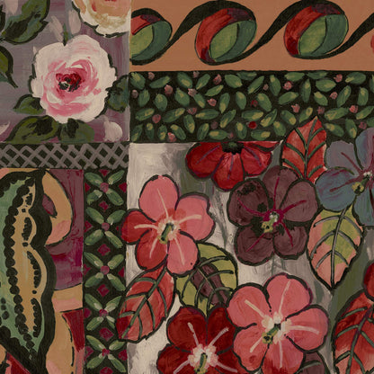 Mallion & Knowles La Vida Loca Crimson Fire Retardant Curtains texture detail