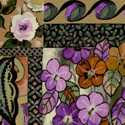 Mallion & Knowles La Vida Loca Lilac Fire Retardant Curtains texture detail