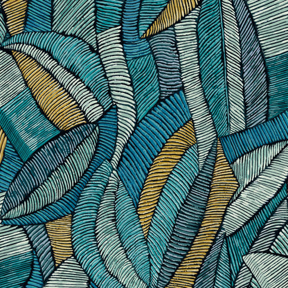 Mallion & Knowles Lisbon Jade Fire Retardant Curtains texture detail