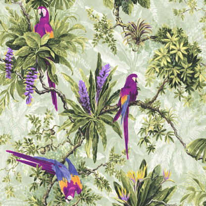 Mallion & Knowles Macaw Purple/Sage Fire Retardant Curtains