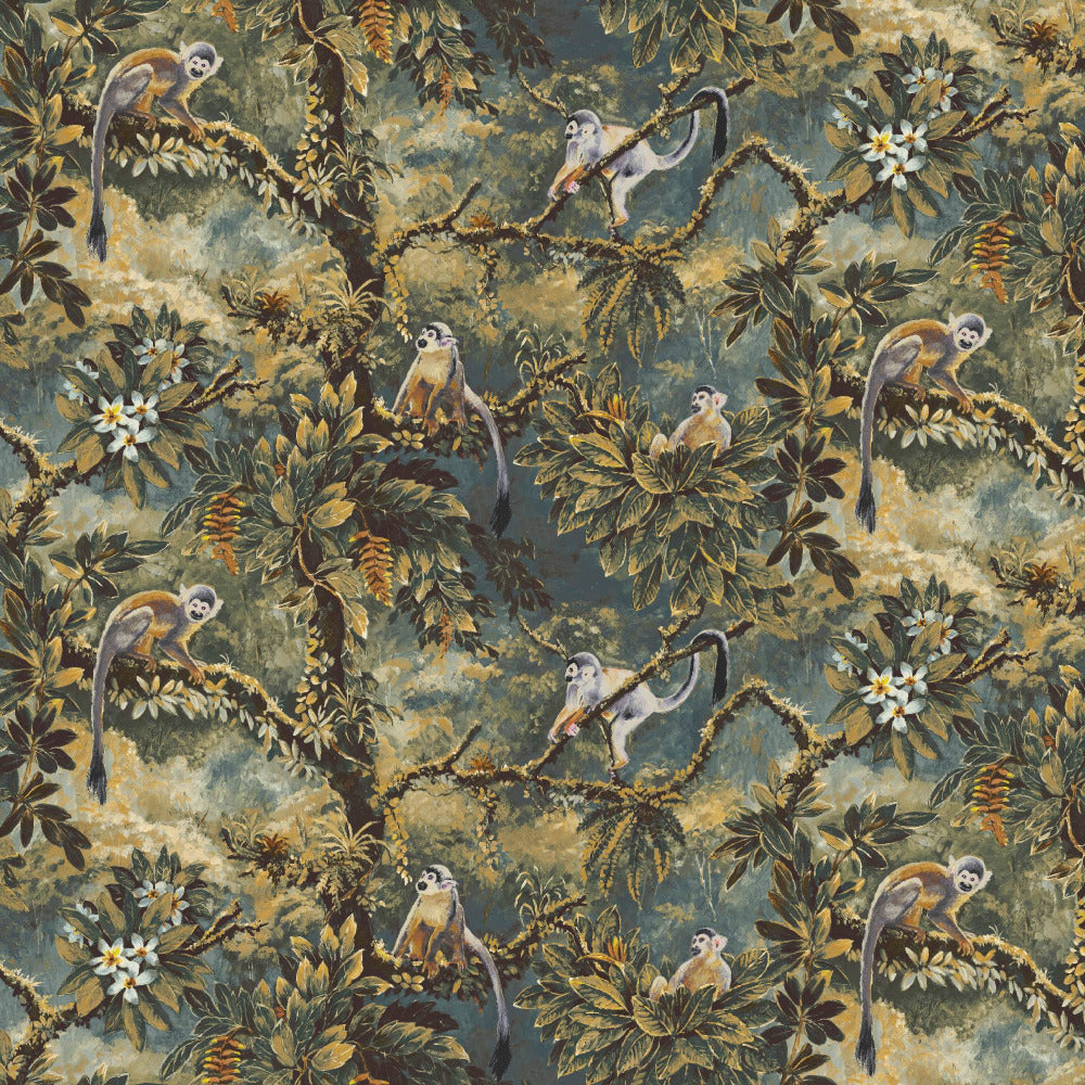 Mallion & Knowles Manaus Apricot/Sage Fire Retardant Curtains