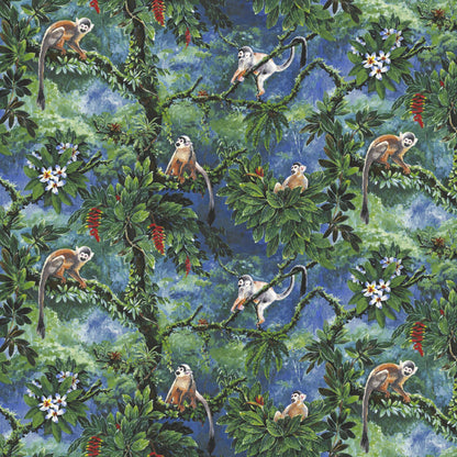 Mallion & Knowles Manaus Blue/Green Fire Retardant Curtains