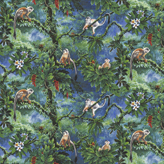 Mallion & Knowles Manaus Blue/Green Fire Retardant Curtains