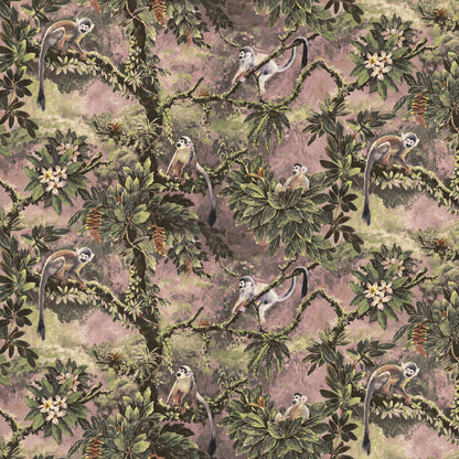 Mallion & Knowles Manaus Pink/Olive Fire Retardant Curtains