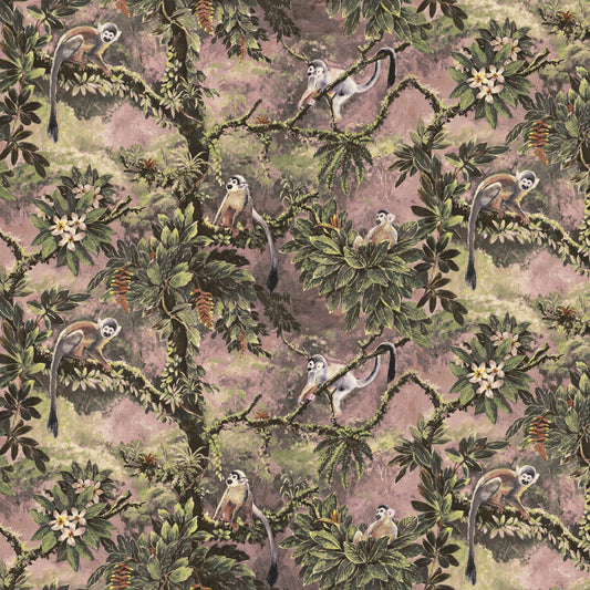 Mallion & Knowles Manaus Pink/Olive Fire Retardant Curtains