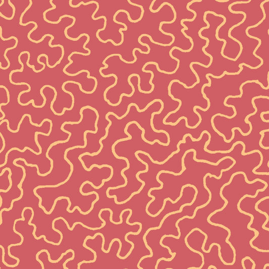 Mallion & Knowles Mazie May Coral Fire Retardant Curtains texture detail