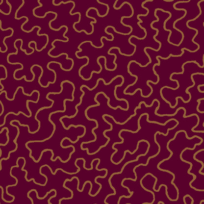 Mallion & Knowles Mazie May Crimson Fire Retardant Curtains texture detail