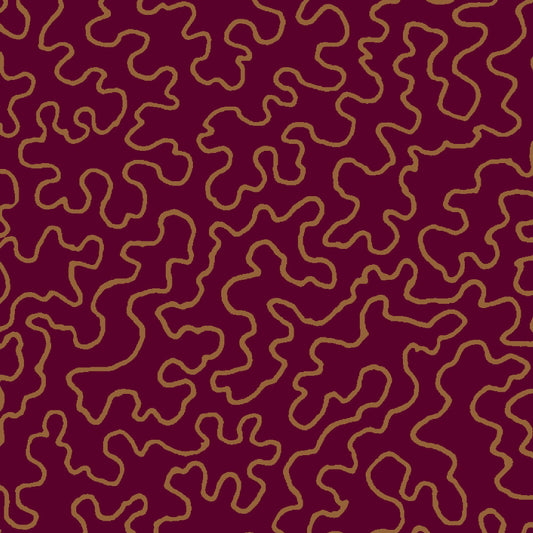 Mallion & Knowles Mazie May Crimson Fire Retardant Curtains texture detail