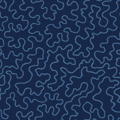 Mallion & Knowles Mazie May Navy Fire Retardant Curtains texture detail