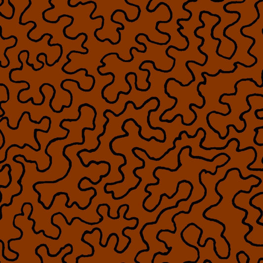 Mallion & Knowles Mazie May Rust Fire Retardant Curtains texture detail