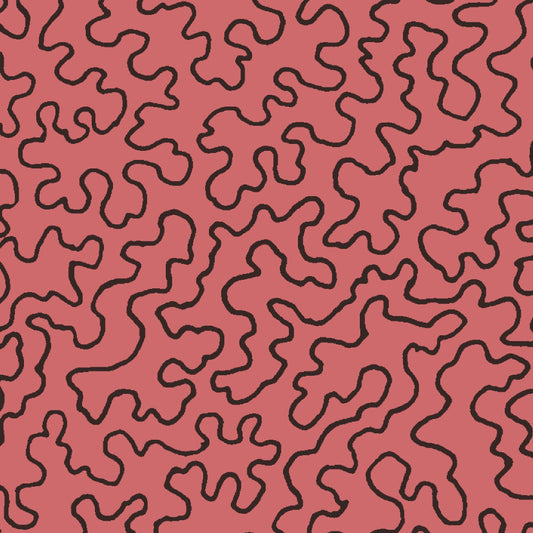 Mallion & Knowles Mazie May Salmon Fire Retardant Curtains texture detail