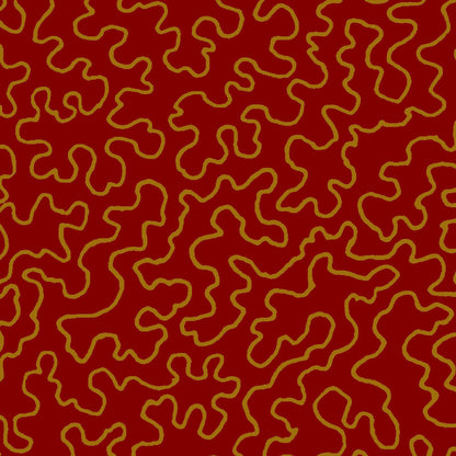 Mallion & Knowles Mazie May Scarlet Fire Retardant Curtains texture detail