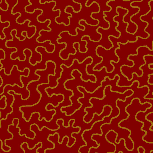 Mallion & Knowles Mazie May Scarlet Fire Retardant Curtains texture detail