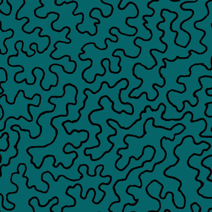 Mallion & Knowles Mazie May Teal Fire Retardant Curtains texture detail