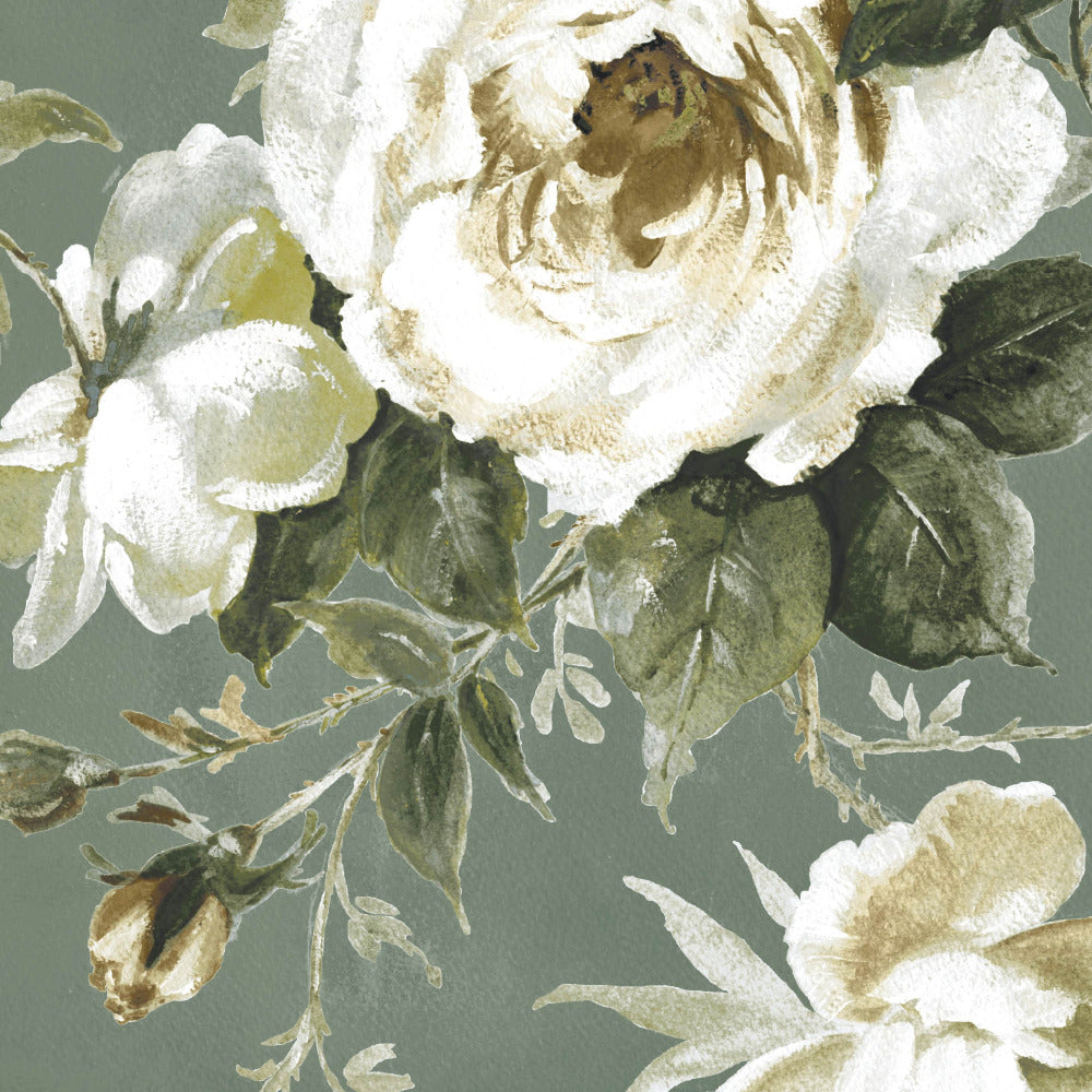 Mallion & Knowles Messina Gold/Sage Fire Retardant Curtains texture detail