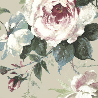 Mallion & Knowles Messina Rose/Beige Fire Retardant Curtains texture detail
