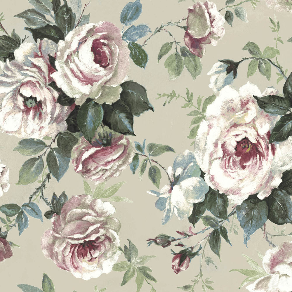 Mallion & Knowles Messina Rose/Beige Fire Retardant Curtains