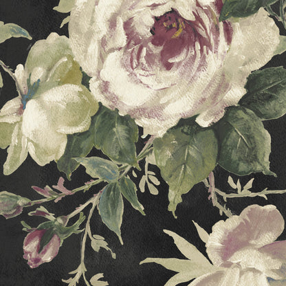 Mallion & Knowles Messina Rose/Black Fire Retardant Curtains texture detail