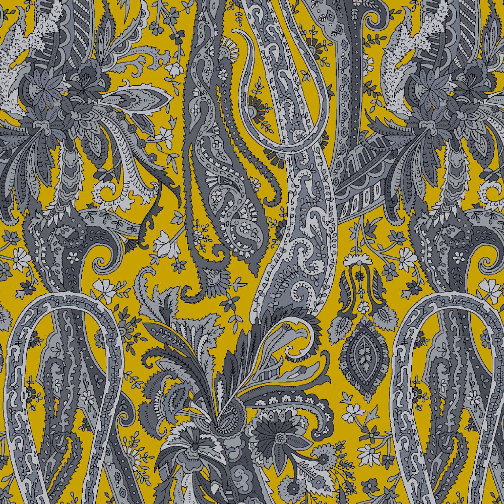 Mallion & Knowles Oban Citrus Fire Retardant Curtains texture detail