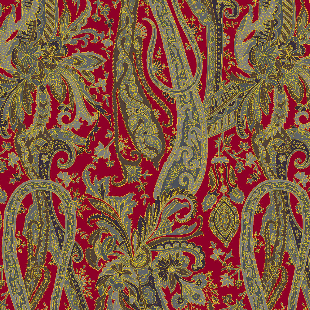 Mallion & Knowles Oban Scarlet Fire Retardant Curtains texture detail