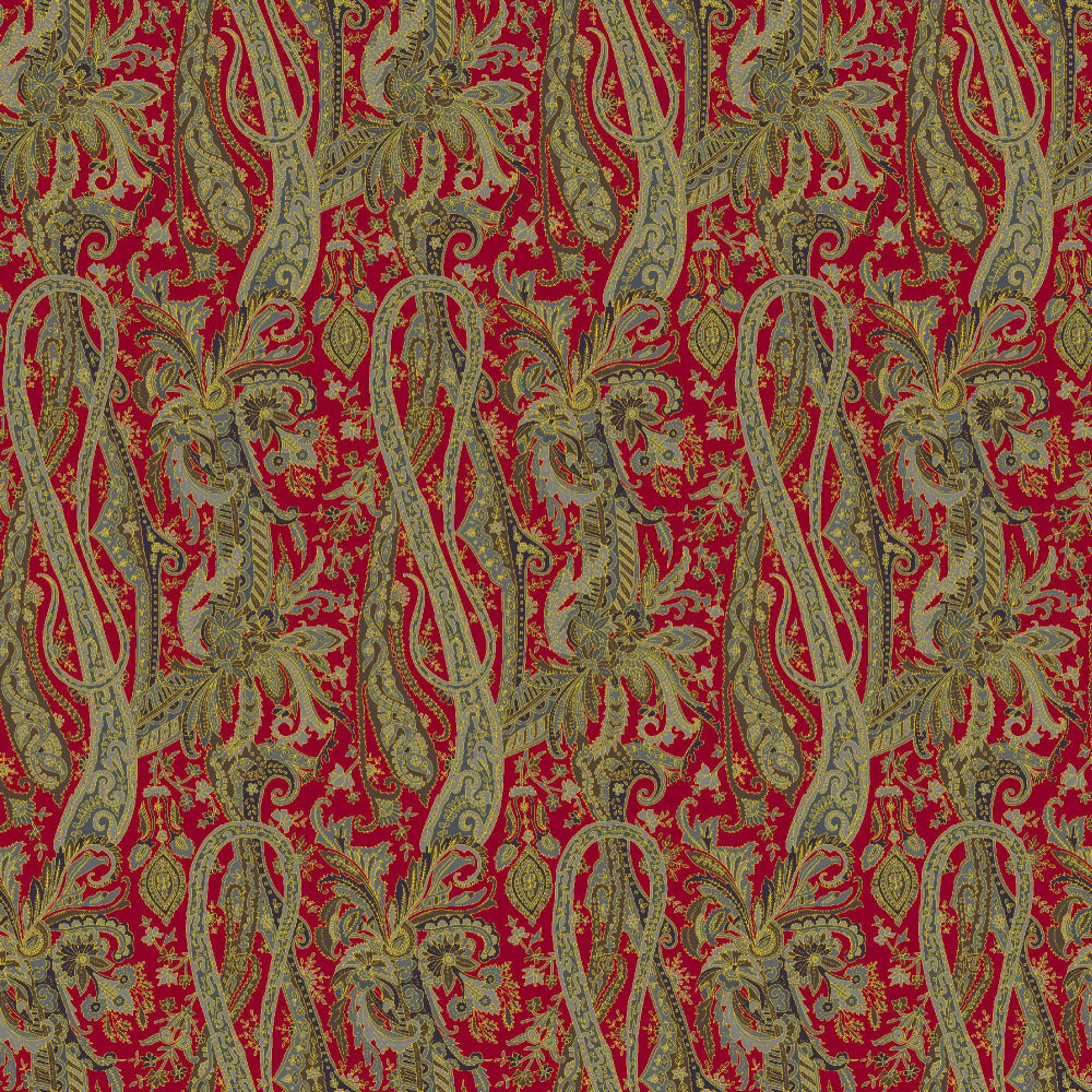 Mallion & Knowles Oban Scarlet Fire Retardant Curtains