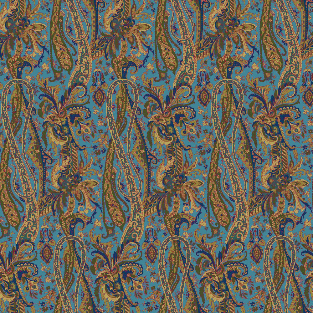 Mallion & Knowles Oban Teal Fire Retardant Curtains