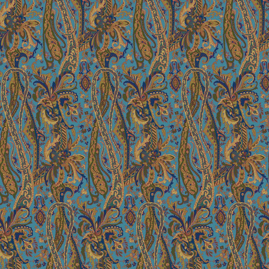 Mallion & Knowles Oban Teal Fire Retardant Curtains