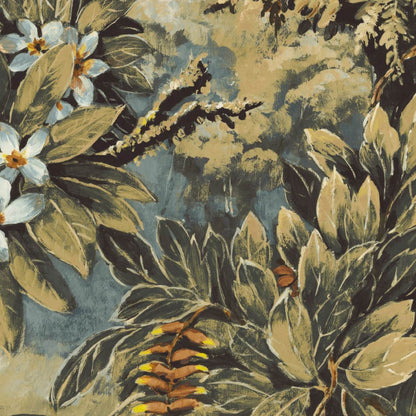 Mallion & Knowles Orinoco Apricot/Sage Fire Retardant Curtains texture detail