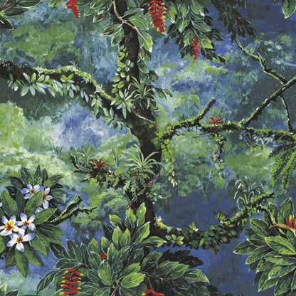 Mallion & Knowles Orinoco Blue/Green Fire Retardant Curtains