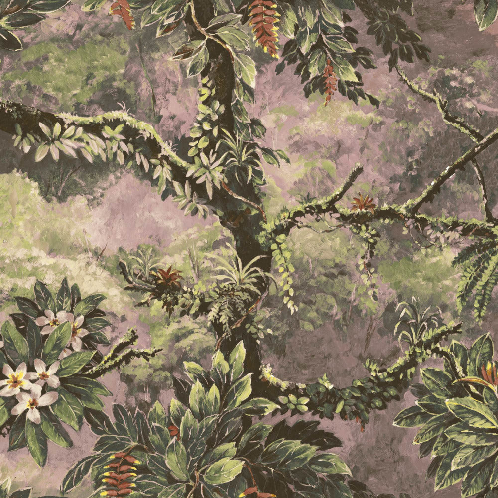 Mallion & Knowles Orinoco Pink/Olive Fire Retardant Curtains