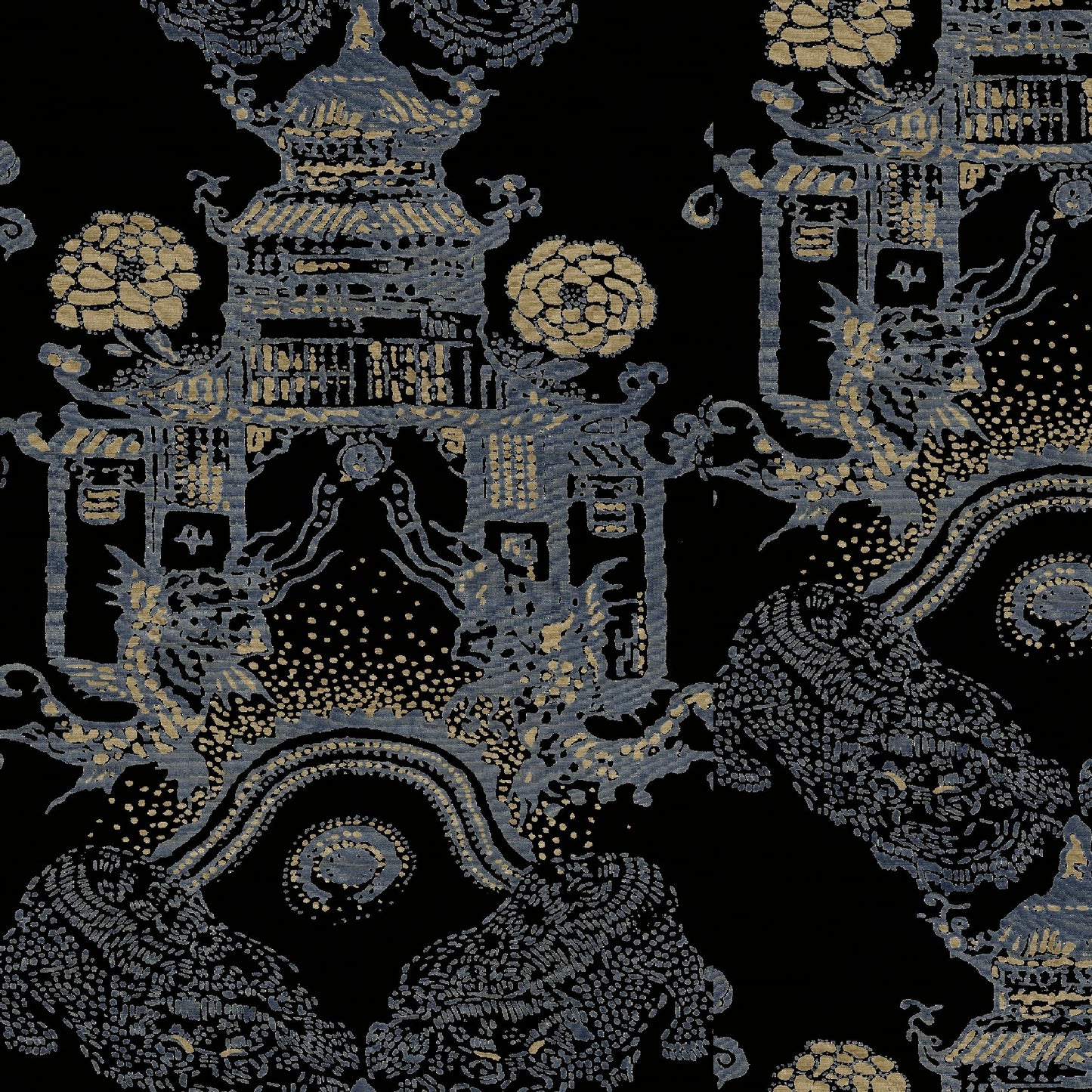 Mallion & Knowles Pagoda Silver/Beige Fire Retardant Curtains texture detail