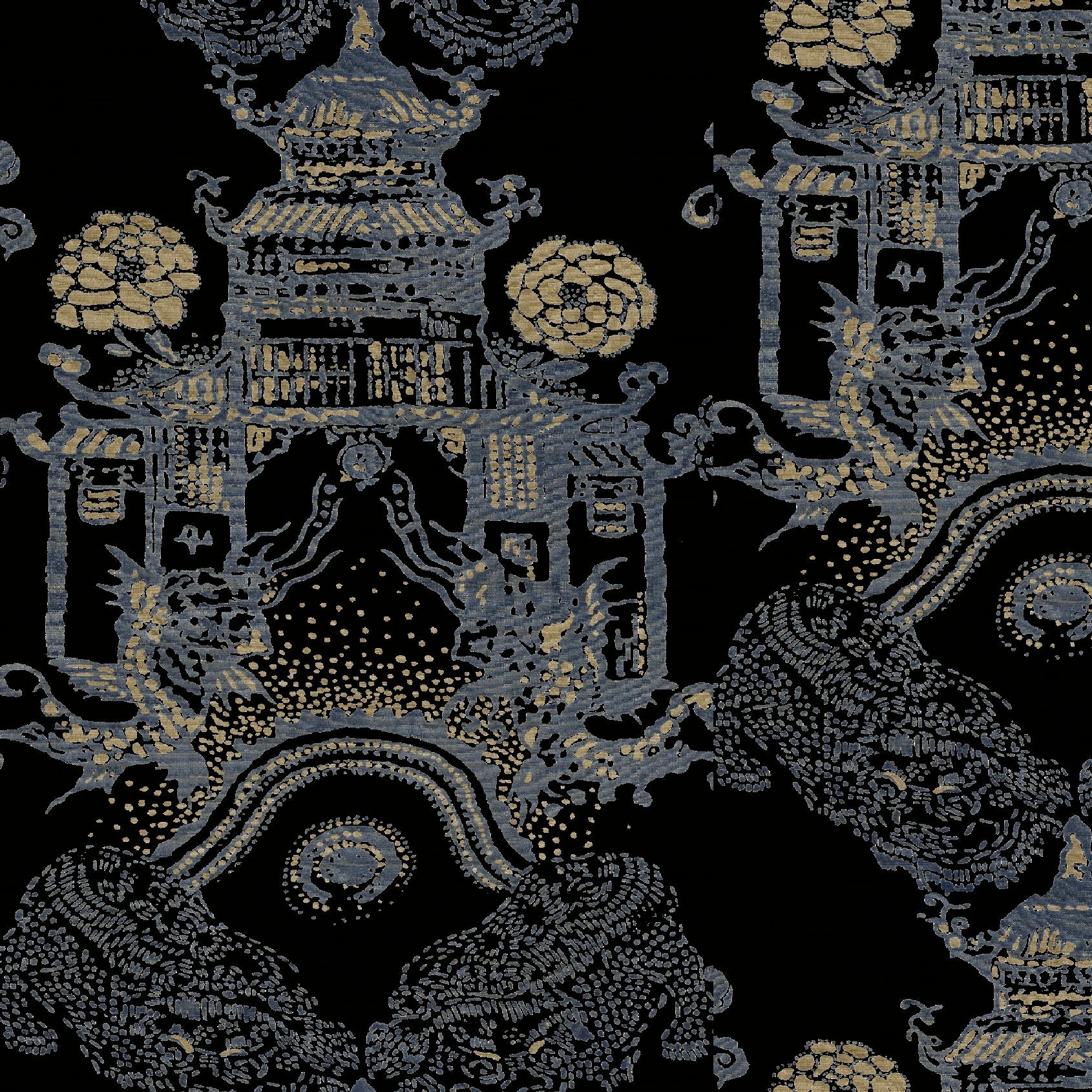Mallion & Knowles Pagoda Silver/Beige Fire Retardant Curtains texture detail