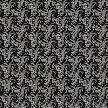 Mallion & Knowles Palm Court Black/Silver Fire Retardant Curtains