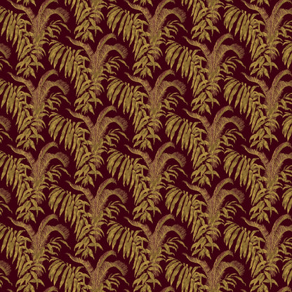 Mallion & Knowles Palm Court Crimson/Gold Fire Retardant Curtains texture detail