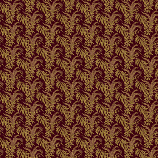 Mallion & Knowles Palm Court Crimson/Gold Fire Retardant Curtains