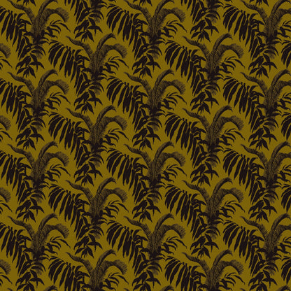 Mallion & Knowles Palm Court Gold/Black Fire Retardant Curtains texture detail