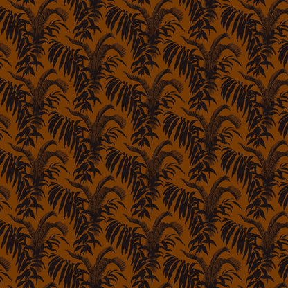 Mallion & Knowles Palm Court Rust/Black Fire Retardant Curtains texture detail