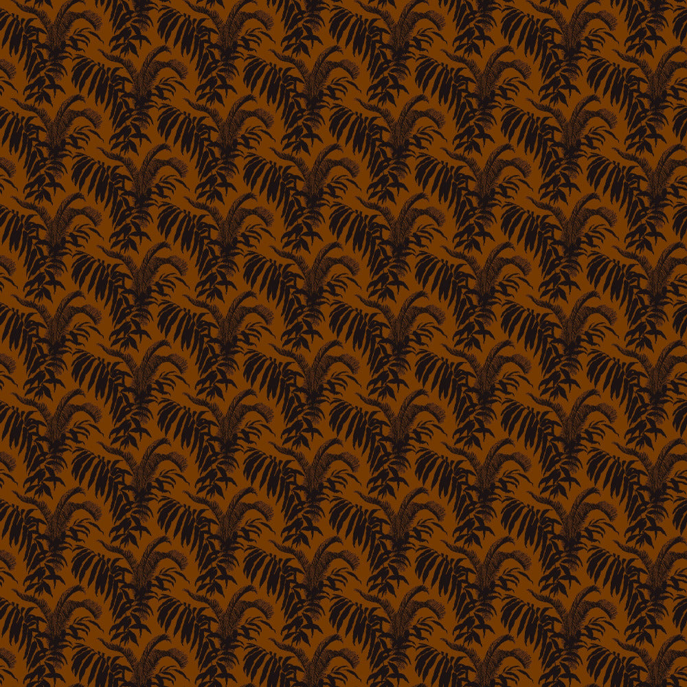 Mallion & Knowles Palm Court Rust/Black Fire Retardant Curtains