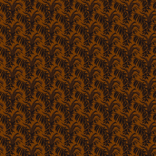 Mallion & Knowles Palm Court Rust/Black Fire Retardant Curtains